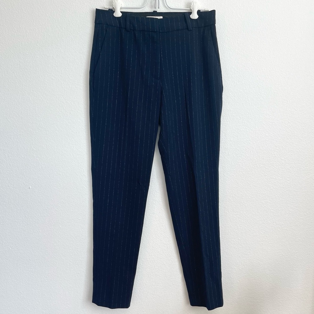 H&M Stovepipe Navy Blue Stripe Pants